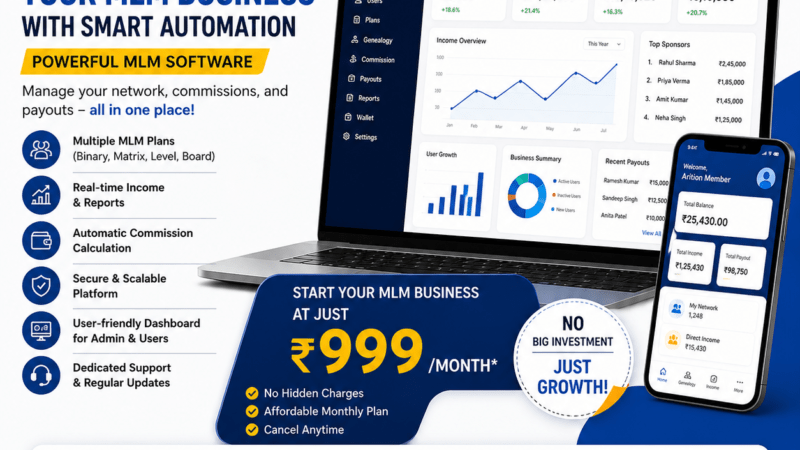 MLM Software with Monthly Plan – Start Your Network Business Easily
